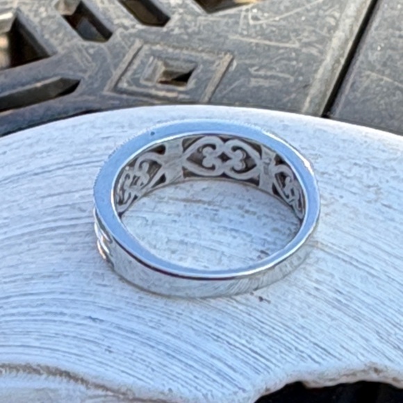 Genuine Natural Black and White Diamond Band Ring Sterling Silver Unisex Size 7 - Picture 7 of 15